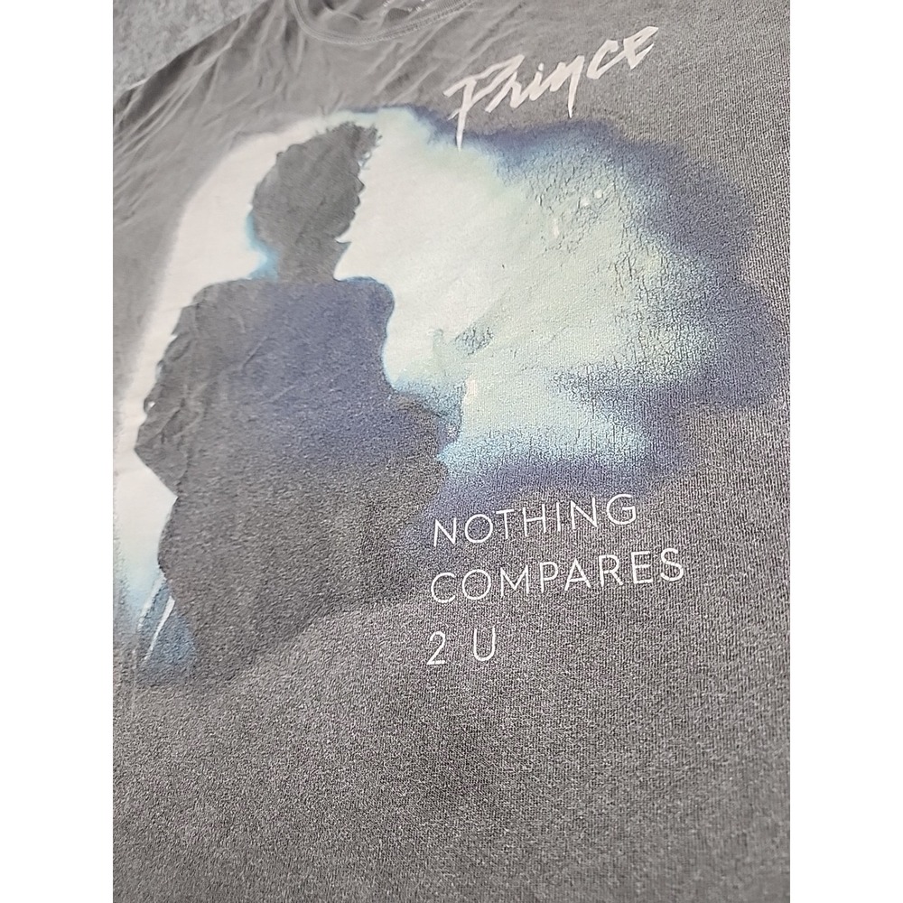 Prince‎ Nothing Compares 2 U Shirt M L Tattered Trashed Distressed Gray Concert - Picture 6 of 8